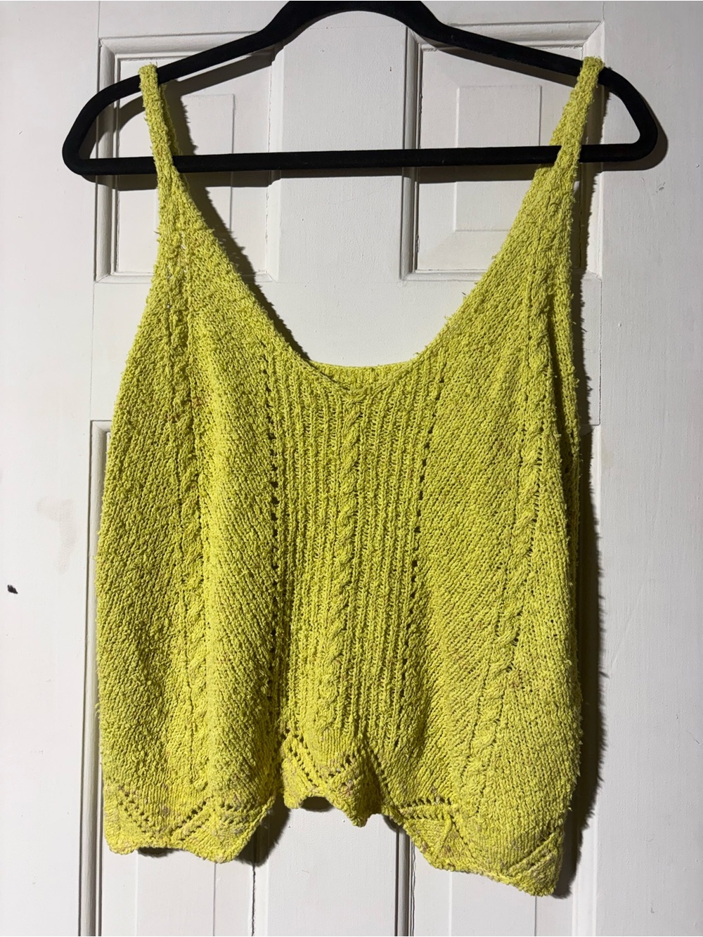 Anthropologie Lemon Cable Knit Tank Top